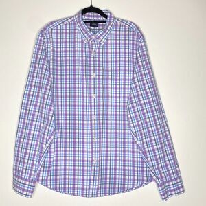 J. Crew Plaid Button Down Long Sleeve Shirt Men's Size XL